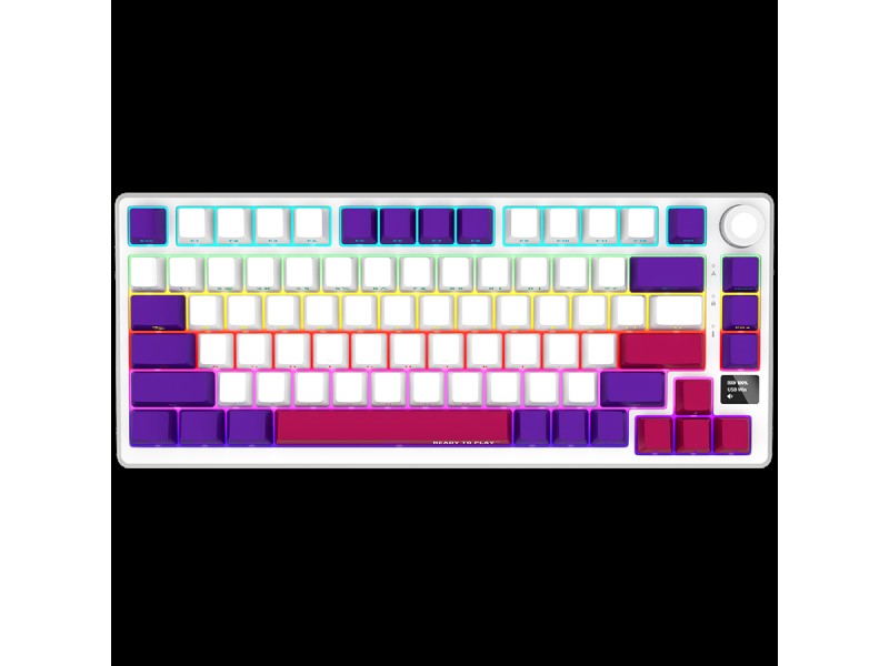 LORGAR KBP7075W, Wireless 75% Mechanical Gaming Keyboard Pro, White, EN layout