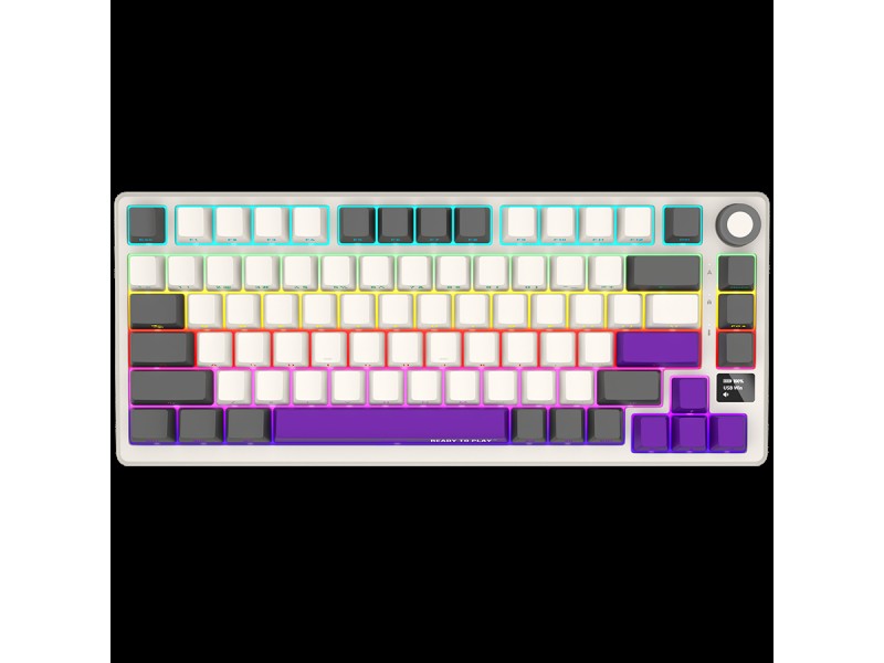 LORGAR KBP7075W, Wireless 75% Mechanical Gaming Keyboard Pro, Beige, EN layout