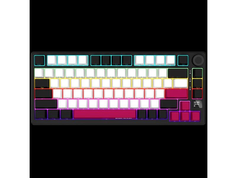 LORGAR KBP7075W, Wireless 75% Mechanical Gaming Keyboard Pro, Black/red, EN layout