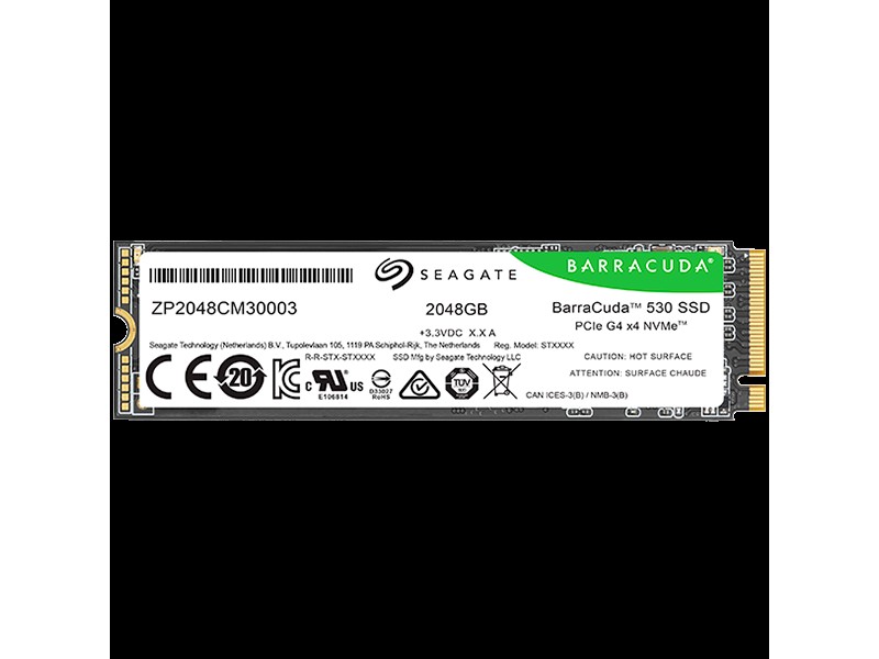 SSD SEAGATE BarraCuda 530 2.048TB M.2 2280-S2 PCIe Gen4 x4 NVMe 2.0, Read/Write: 7400/6400 MBps, TBW 1200