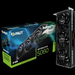 PALIT GeForce RTX 5060 Infinity 3 8GB GDDR7 128 bit, 1x HDMI 2.1b, 3x DP 2.1b, 2 Fan, 1x 8-pin pwr connector, 550W, 291.9 x 116.6 x 41.3 mm, NE75060019P1-GB2063S