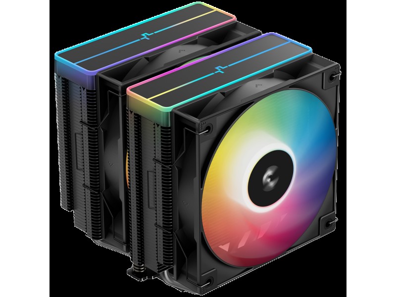DeepCool AG620 BK ARGB V2, CPU Air Cooler, 2x120mm ARGB PWM Fan, Core Touch Technology 2.0, 6 Heatpipes, LGA1851/1700/1200/115x, AMD AM5/AM4, 129x136x161 mm(LxWxH), 2Y, R-AG620-BKAMMN-GJD