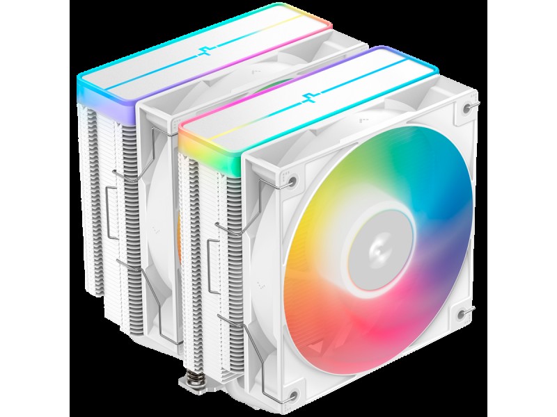 DeepCool AG620 WH ARGB V2, CPU Air Cooler, 2x120mm ARGB PWM Fan, Core Touch Technology 2.0, 6 Heatpipes, White, LGA1851/1700/1200/115x, AMD AM5/AM4, 129x136x161 mm(LxWxH), 2Y, R-AG620-WHAMMN-GJD