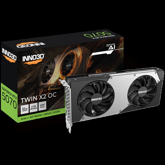 INNO3D NVIDIA RTX 5070 X2 12GB GDDR7 192bit, 2542MHz / 28Gbps, 3x DP, 1x HDMI, 2 fans 2 slot