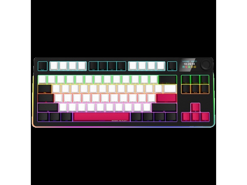LORGAR KBP70TKLW, Wireless TKL Mechanical Gaming Keyboard Pro, Black/red, EN layout