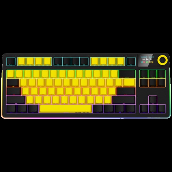 LORGAR KBP70TKLW, Wireless TKL Mechanical Gaming Keyboard Pro, Black/yellow, EN layout LORGAR KBP70TKLW, Wireless TKL Mechanical Gaming Keyboard Pro, Black/yellow, EN layout