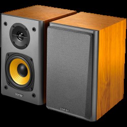 Edifier R1000T4 2.0 Bookshelf Speakers, BT V5.0, RCA, 0.5-inch Tweeters, 4-inch Drivers, 24W (RMS), Control Buttons, Brown