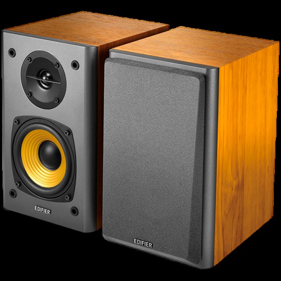 Edifier R1000T4 2.0 Bookshelf Speakers, BT V5.0, RCA, 0.5-inch Tweeters, 4-inch Drivers, 24W (RMS), Control Buttons, Brown