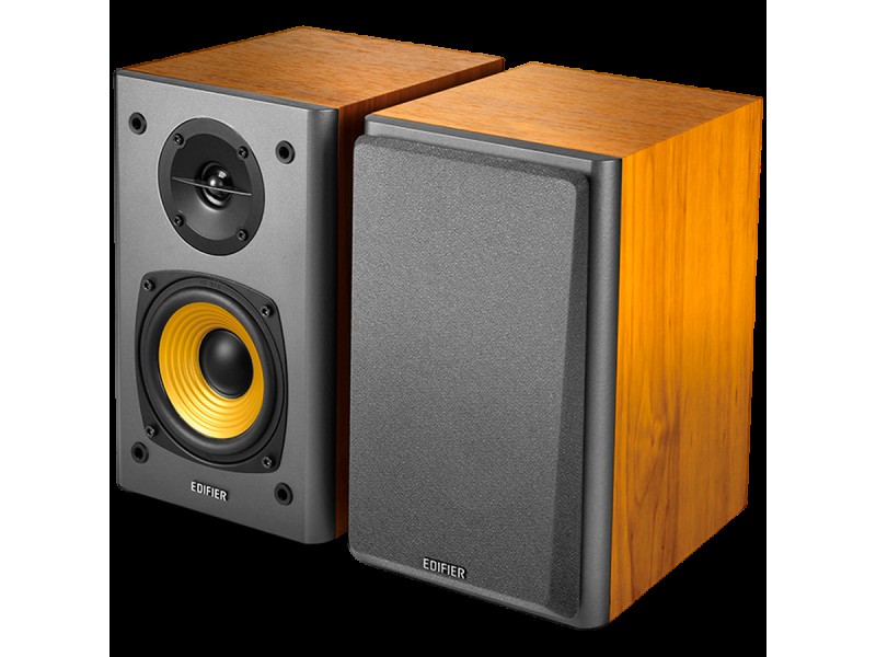 Edifier R1000T4 2.0 Bookshelf Speakers, BT V5.0, RCA, 0.5-inch Tweeters, 4-inch Drivers, 24W (RMS), Control Buttons, Brown