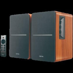 Edifier R1280DBs 2.0 Bookshelf Speakers, BT V5.1, Optical, Coaxial, RCA, 0.5-inch Tweeters, 4-inch Drivers, Sub-Out, 42W (RMS), Control Knobs and Remote Control, Black