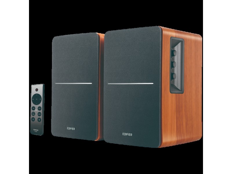 Edifier R1280DBs 2.0 Bookshelf Speakers, BT V5.1, Optical, Coaxial, RCA, 0.5-inch Tweeters, 4-inch Drivers, Sub-Out, 42W (RMS), Control Knobs and Remote Control, Black