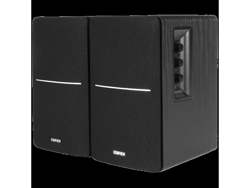 Edifier R1280DB 2.0 Bookshelf Speakers, BT V5.1, Optical, Coaxial, RCA, 0.5-inch Tweeters, 4-inch Drivers, 42W (RMS), Control Knobs and Remote Control, Black