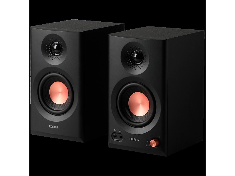 Edifier MR3 Active Studio Monitors, BT V5.4, RCA, AUX, 1-inch Tweeters, 3.5-inch Drivers, 36W (RMS), Tone Control Dials, Black