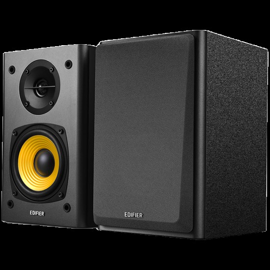 Edifier R1000T4 2.0 Bookshelf Speakers, BT V5.0, RCA, 0.5-inch Tweeters, 4-inch Drivers, 24W (RMS), Control Buttons, Black