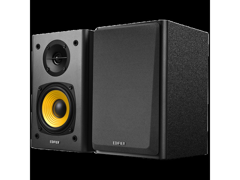 Edifier R1000T4 2.0 Bookshelf Speakers, BT V5.0, RCA, 0.5-inch Tweeters, 4-inch Drivers, 24W (RMS), Control Buttons, Black