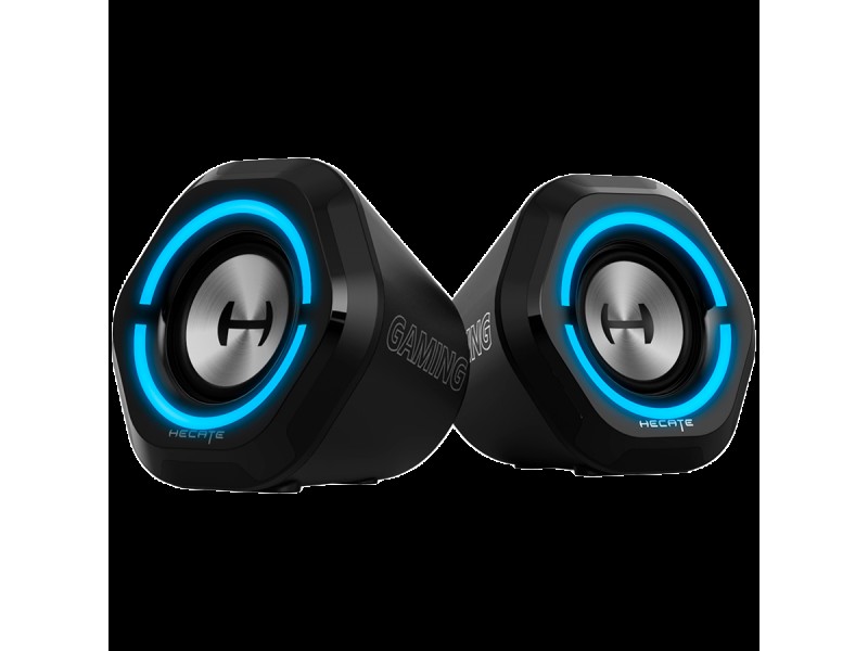 Edifier G1000 2.0 Audio System, BT V5.3, USB, AUX, 2.5-inch Drivers, RGB Lighting, 5W (RMS), Black