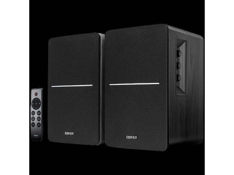 Edifier R1280DBs 2.0 Bookshelf Speakers, BT V5.1, Optical, Coaxial, RCA, 0.5-inch Tweeters, 4-inch Drivers, Sub-Out, 42W (RMS), Control Knobs and Remote Control, Brown