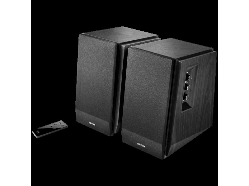Edifier R1700BT 2.0 Bookshelf Speakers, BT V5.1, RCA, 0.75-inch Tweeters, 4-inch Drivers, 66W (RMS), Control Knobs and Remote Control, Black