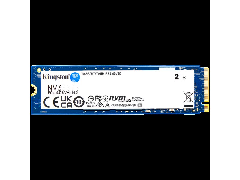 Kingston 2TB NV3 SSD M.2 2230 PCIe 4.0 NVMe, Read: 6,000/ Write: 5,000MB/s