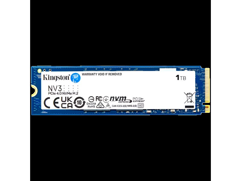 Kingston 1TB NV3 SSD M.2 2230 PCIe 4.0 NVMe, Read: 6,000/ Write: 4,000MB/s