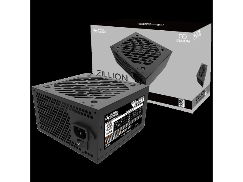 Super Flower Zillion DW White 650W ATX 2.4 80 Plus White, Flat Black Cables, 120mm Fan, 2 Year Warranty