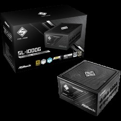 Asrock SL-1000G, 1000W, 80 Plus GOLD, Fully Modular PSU, Japanese Capacitors, 2x EPS 12V CPU(4+4pin), 1x PCIe5.1 (12+4pin), 3x PCIe (6+2pin), 3x 4-pin connectors, 9x SATA, OCP, SCP, OVP, UVP, OTP, OPP protections, 135 mm Axial Fan, ATX 3.1 Asrock SL-1000G, 1000W, 80 Plus GOLD, Fully Modular PSU, Japanese Capacitors, 2x EPS 12V CPU(4+4pin), 1x PCIe5.1 (12+4pin), 3x PCIe (6+2pin), 3x 4-pin connectors, 9x SATA, OCP, SCP, OVP, UVP, OTP, OPP protections, 135 mm Axial Fan, ATX 3.1