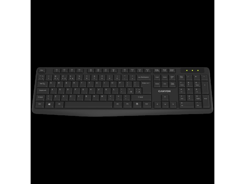 CANYON keyboard KB-W01 EN/BG Wireless Black