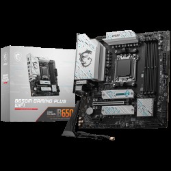 MSI B650M GAMING PLUS WIFI, mATX, AMD Ryzen Dual Channel DDR5 7200+(OC)MHz, 1x PCIe x16 slot, 2x PCI-Ex1 slots, 1x HDMI, 1x DP, 4x USB 5Gbps Type A, 3xUSB 10GBps Type A, 1xUSB 10Gbps Type C, 7.1 HD Audio, 2.5Gbps LAN, WI-FI 6E, BT, 3Y MSI B650M GAMING PLUS WIFI, mATX, AMD Ryzen Dual Channel DDR5 7200+(OC)MHz, 1x PCIe x16 slot, 2x PCI-Ex1 slots, 1x HDMI, 1x DP, 4x USB 5Gbps Type A, 3xUSB 10GBps Type A, 1xUSB 10Gbps Type C, 7.1 HD Audio, 2.5Gbps LAN, WI-FI 6E, BT, 3Y
