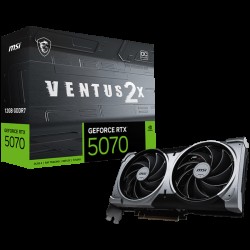 MSI Video Card Nvidia GeForce RTX 5070 12G VENTUS 2X OC, 12GB GDDR7, 192bit, Effective Memory Clock: 28000MHz, Boost: 2542 MHz, 6144 CUDA Cores, PCIe 5.0, 3x DP 2.1b, HDMI 2.1b, RAY TRACING, Dual Fan, 1x16pin, 650W Recommended PSU, 3Y MSI Video Card Nvidia GeForce RTX 5070 12G VENTUS 2X OC, 12GB GDDR7, 192bit, Effective Memory Clock: 28000MHz, Boost: 2542 MHz, 6144 CUDA Cores, PCIe 5.0, 3x DP 2.1b, HDMI 2.1b, RAY TRACING, Dual Fan, 1x16pin, 650W Recommended PSU, 3Y