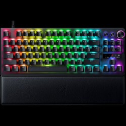 Razer Huntsman V3 Pro Tenkeyless, Gaming keyboard, Analog Optical Switch gen2, Razer Chroma RGB, Magnetic Firm Leatherette Wrist Rest, Multi-function Dial with 3 dedicated button, Detachable Type C Cable, 1000 Hz Polling Rate, Brushed Aluminum Alloy