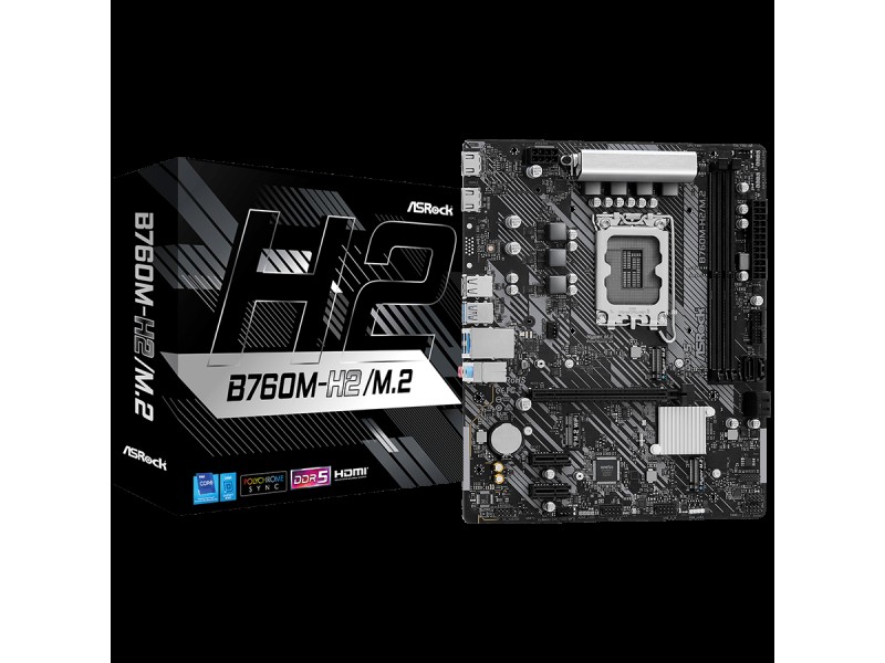 ASROCK MB LGA1700 B760 2 x DDR5 DIMM 2 x Hyper M.2 4 x SATA3 2 x HDMI Ports Micro ATX