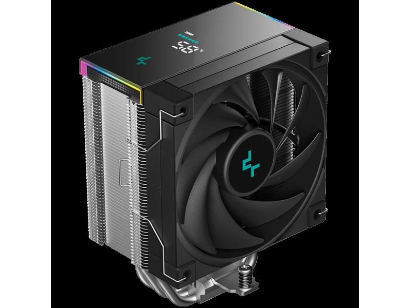 DeepCool AK500S DIGITAL SE, CPU Air Cooler, 1x120mm FK120 PWM FDB Fan, ARGB, Digital Display, 5 Heatpipes, Fluid Dynamic Bearing, Black, LGA1851/1700/1200/1151/1150/1155, AMD AM5/AM4, 125x96x160 mm(LxWxH), R-AK500S-BKADMN-GJD, 3Y