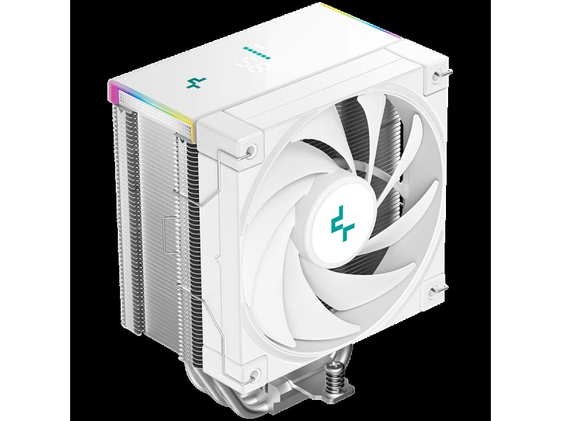 DeepCool AK500S DIGITAL SE WH, CPU Air Cooler, 1x120mm FK120 PWM FDB Fan, ARGB, Digital Display, 5 Heatpipes, Fluid Dynamic Bearing, White, LGA1851/1700/1200/1151/1150/1155, AMD AM5/AM4, 125x96x160 mm(LxWxH), R-AK500S-WHADMN-GJD, 3Y