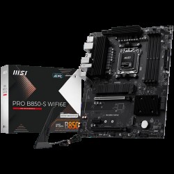 MSI PRO B850-S WIFI6E, ATX, Socket AM5, 4x DDR5 Dual Channel  up to 8200(OC)MHz, 2x PCIe x16 slot, 2x M.2 slot, 4x USB 5Gbps, 3x USB 10Gbps, 1x USB 10Gbps Type-C, HDMI, DP, 7.1 HD Audio, 2.5G LAN, WiFI 6E, BT, 3Y