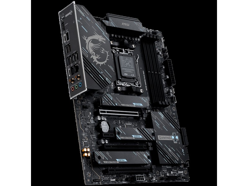 MSI X870E GAMING PLUS WIFI, ATX, Socket AM5, 4x DDR5 Dual Channel DDR5 up to 8200(OC)MHz, 3x PCIe x16 slot, 3x M.2 slot, 4x USB 2.0, 2x USB 5Gbps, 2x USB 10Gbps, 1x 20Gbps Type-C, 1x 40Gbps Type-C, HDMI, 7.1 HD Audio, 5G LAN, WiFI 7, BT, 3Y