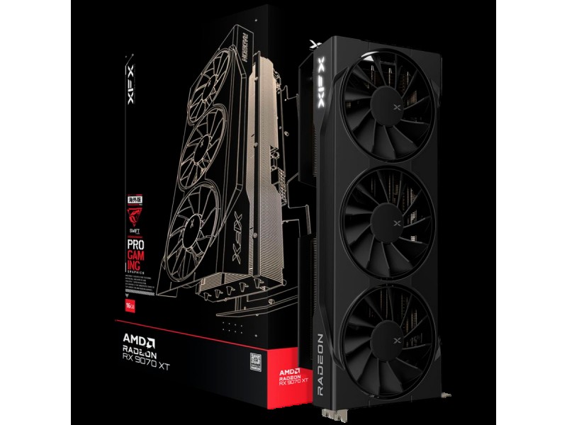 XFX Swift AMD Radeon RX 9070XT Triple Fan 16GB GDDR6 256-bit HDMI 3x DP, SI ONLY