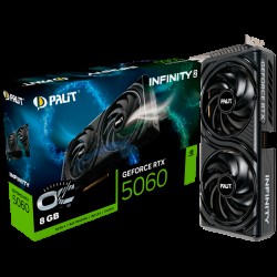 PALIT GeForce RTX 5060 Infinity 2 OC 8GB GDDR7 128 bit, 1x HDMI 2.1b, 3x DP 2.1b, 2 Fan, 1x 8-pin pwr connector, 550W, 262.1 x 126.3 x 40.1 mm, NE75060V19P1-GB2063L BULK