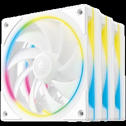 DeepCool FL12 SE 3IN1 WH, 3x120mm ARGB Fans, 8-pin Cable, PWM, Fluid Dynamic Bearing, PBT, 3 pack, ARGB Halo, White, R-FL12SE-WHAPN3-G, 3Y