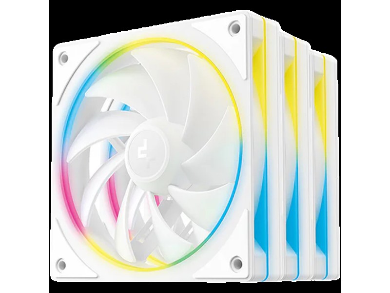 DeepCool FL12 SE 3IN1 WH, 3x120mm ARGB Fans, 8-pin Cable, PWM, Fluid Dynamic Bearing, PBT, 3 pack, ARGB Halo, White, R-FL12SE-WHAPN3-G, 3Y