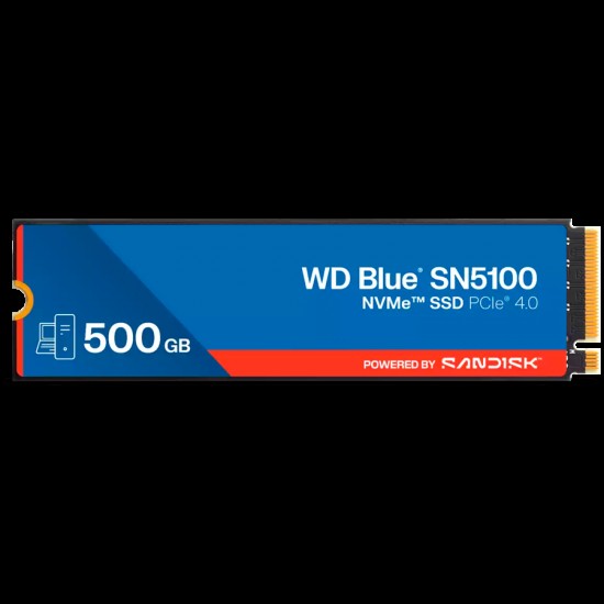 SSD WD Blue SN5100 500GB M.2 2280 PCIe Gen4 x4 NVMe QLC 3D, Read/Write: 6600/5600 MBps, IOPS 660K/1100K, TBW: 300
