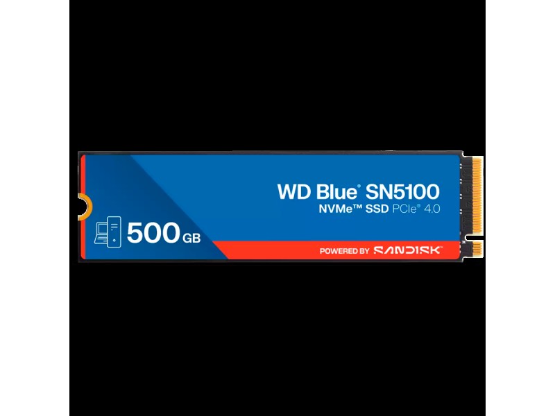 SSD WD Blue SN5100 500GB M.2 2280 PCIe Gen4 x4 NVMe QLC 3D, Read/Write: 6600/5600 MBps, IOPS 660K/1100K, TBW: 300