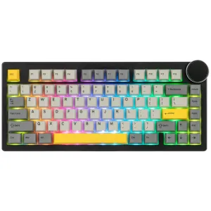 Ajazz геймърска механична клавиатура Gaming Mechanical Keyboard AK820 V2 - Arctic Isle Magnetic Switch [Linear] (English US), Black, Gray, Yellow