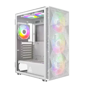 Montech кутия X3 MESH, Mid-tower Case, TG, 6 fixed RGB Fans, White