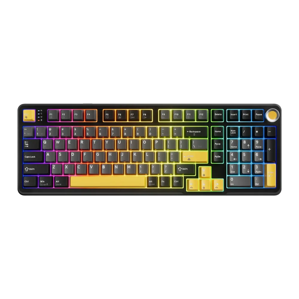 Marvo безжична механична геймърска клавиатура Wireless Gaming Mechanical keyboard Titan 98 - KG986W Black - Banana Crystal [Linear]