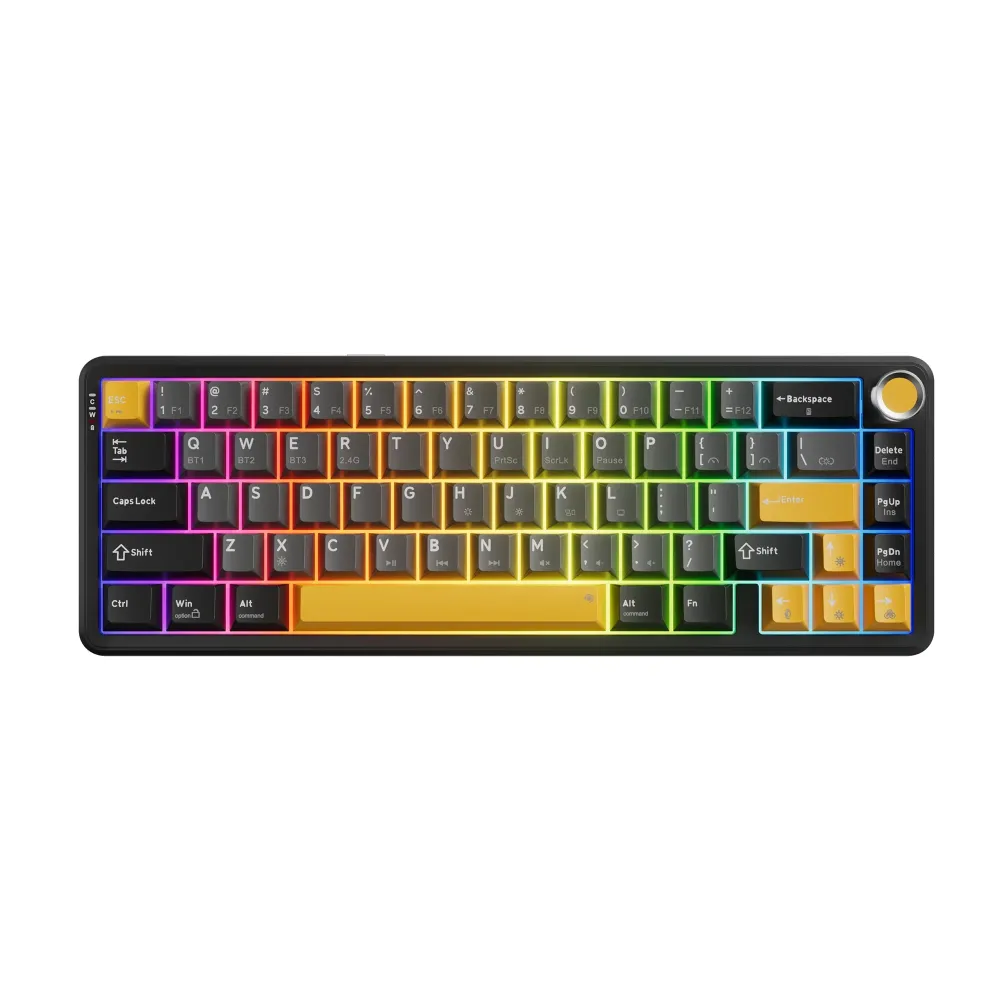 Marvo безжична механична геймърска клавиатура Wireless Gaming Mechanical keyboard Titan 65 - KG984W Black - Banana Crystal [Linear]