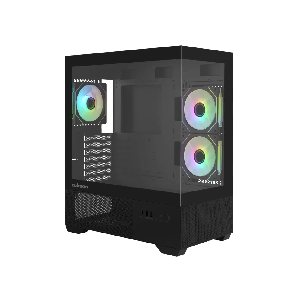 Zalman кутия Case ATX - Chronix BLACK V2 - 3 x 120 mm A-RGB, USB-C, Tempered Glass Zalman кутия Case ATX - Chronix BLACK V2 - 3 x 120 mm A-RGB, USB-C, Tempered Glass
