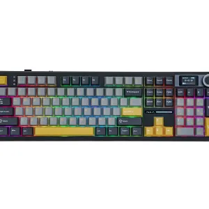 Aula геймърска механична клавиатура Wireless Gaming Mechanical Keyboard F108 PRO - Volcanic Switch [Linear] (English US), Black, Gray