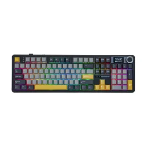 Aula геймърска механична клавиатура Wireless Gaming Mechanical Keyboard F108 PRO - Volcanic Switch [Linear] (English US), Black, Gray