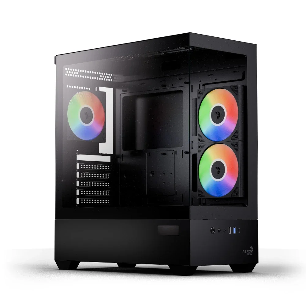 AeroCool кутия Case ATX - P500D Digi-G-BK-v1 - Digital Display, USB-C, 3 x 120 mm A-RGB