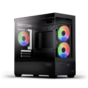 AeroCool кутия Case mATX - P300D Digi-G-BK-v1 - Digital Display, USB-C, 3 x 120 mm A-RGB